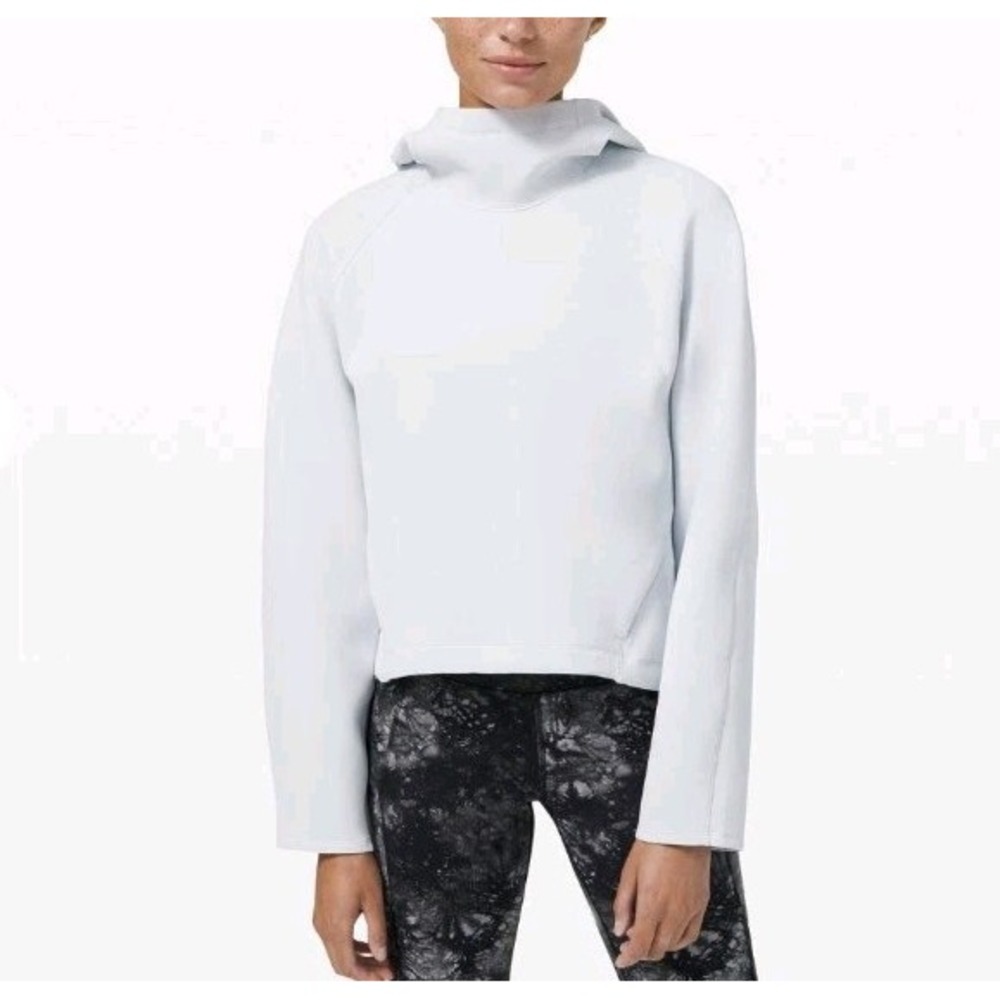 Lululemon Women's 8 AirWrap Pullover Hoodie Lightweight Sweatshirt Light Gray